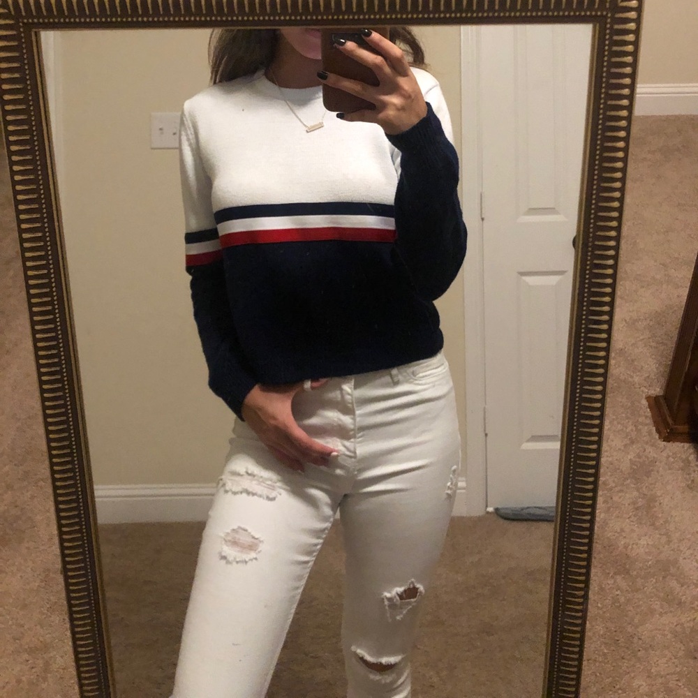 Striped knit sweater